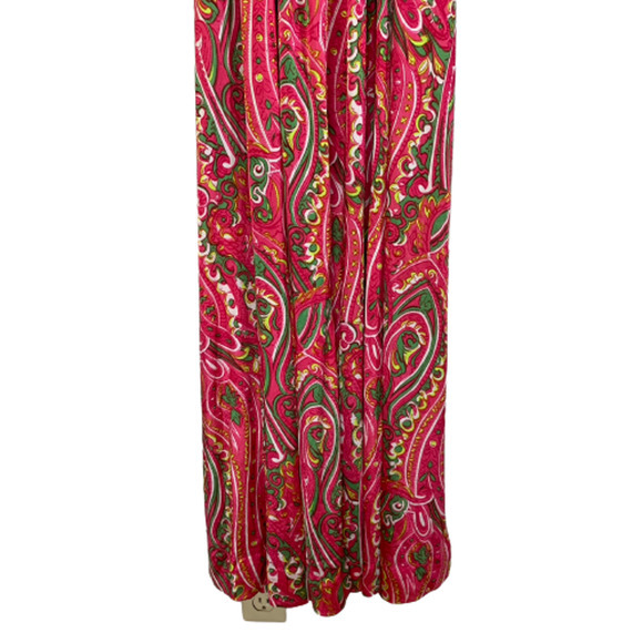 ROBERT ROSENFELD Vintage Red & Green Paisley Maxi Dress - Picture 9 of 16